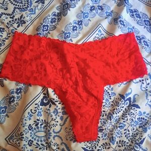 Victoria Secret High Wasted lace thong in red Size medium NWT